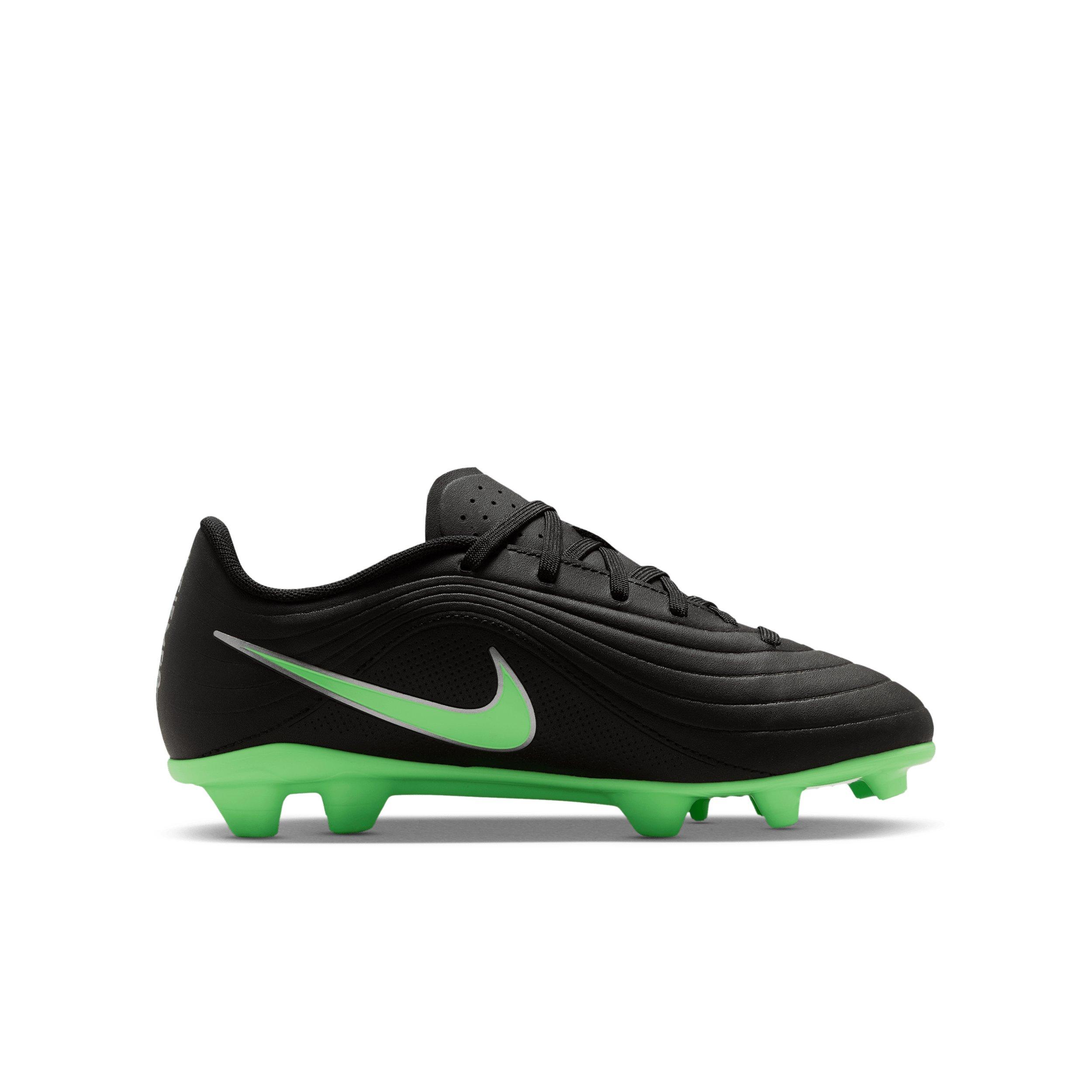 Nike Tiempo Maestro Club MG "Black/Black/Illusion Green" Grade School Kids' Soccer Cleat - BLACK/BLACK/GREEN